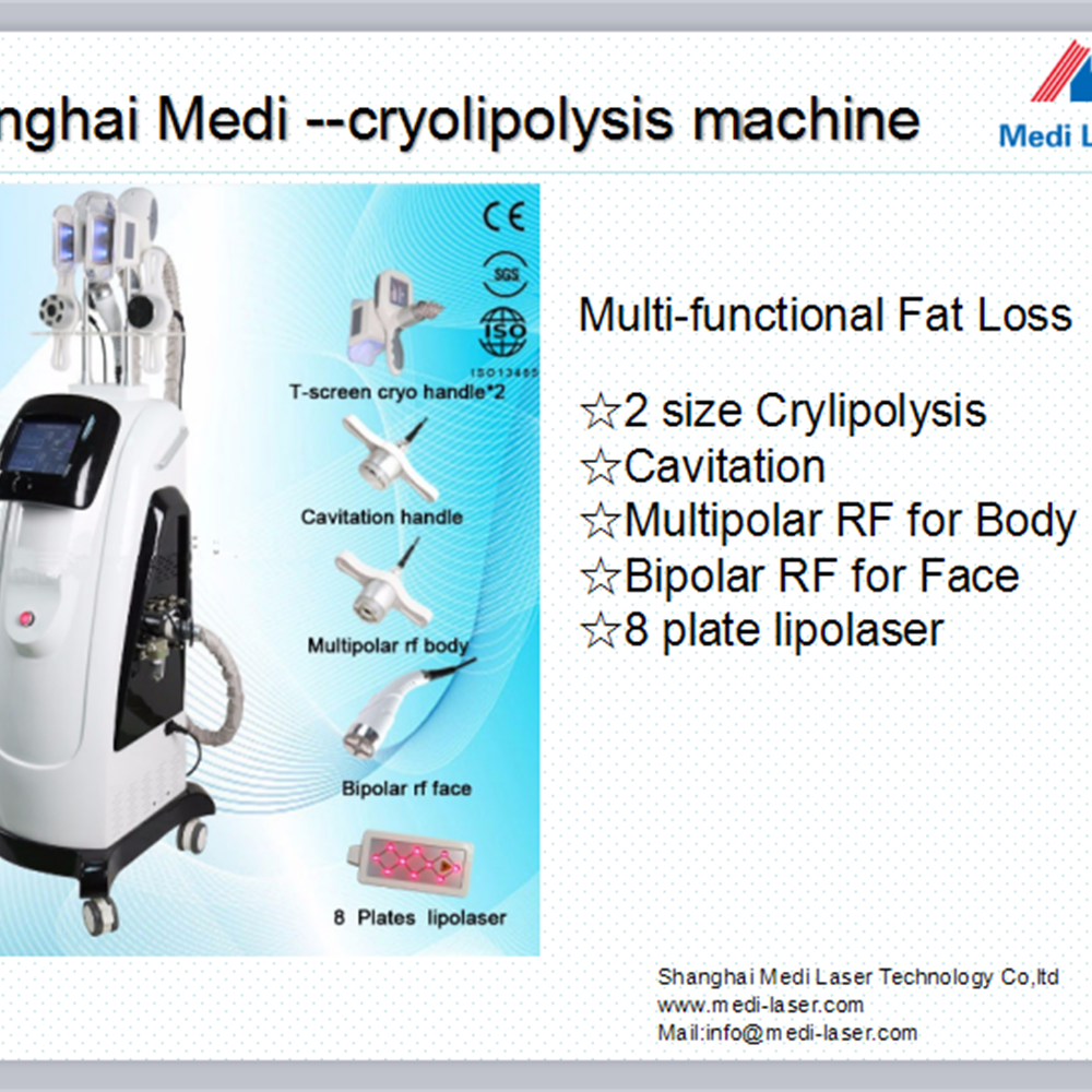 Crylipolysis &Lipo Laser & Cavitation &RFMulti-funtional machine